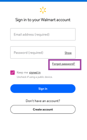 Tap Forgot password option