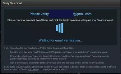 Verify Your Email prompts on your screen