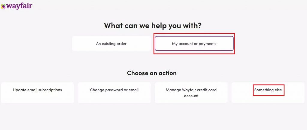 Select My account or payments option