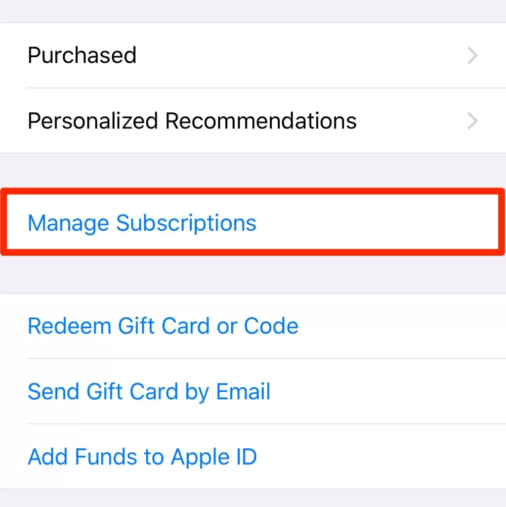 Manage Subscription on iPhone