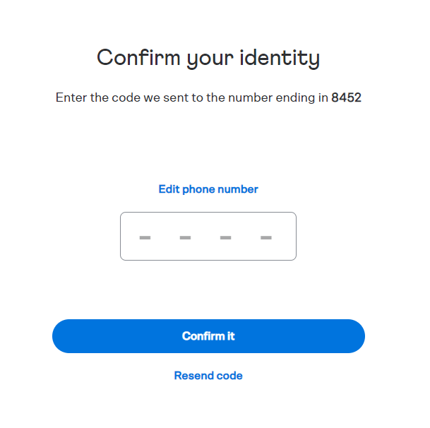 Verification code to Sign up for Venmo account