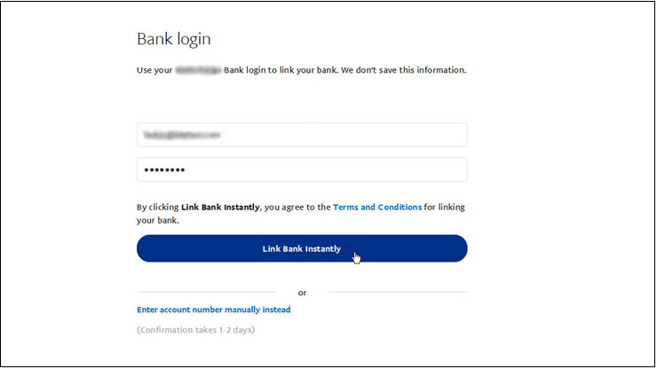 bank account has linked with paypal account