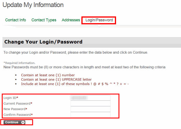 Under login/password, update necessary credentials to change Citrix password
