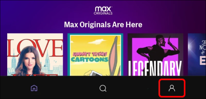 Profile icon on HBO Max