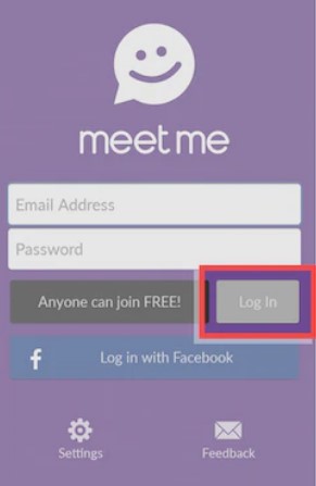 MeetMe app login