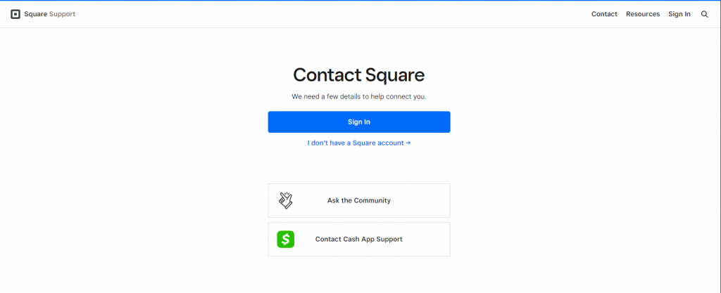 Square account Home Page