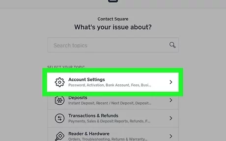 Account settings option
