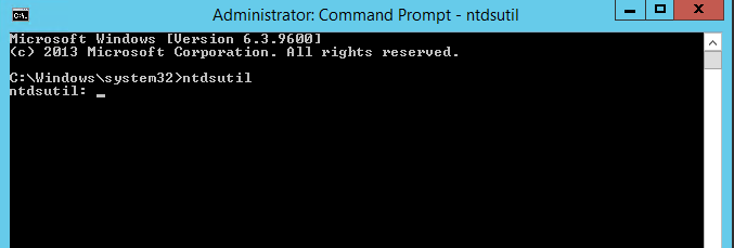 Ntdsutil in command prompt
