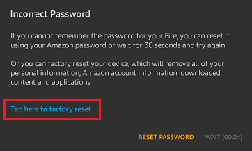 Factory Reset Kindle Fire
