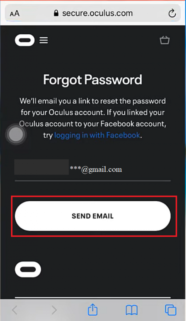 Enter your mail ID and click submit email to receive reset link to your mail 