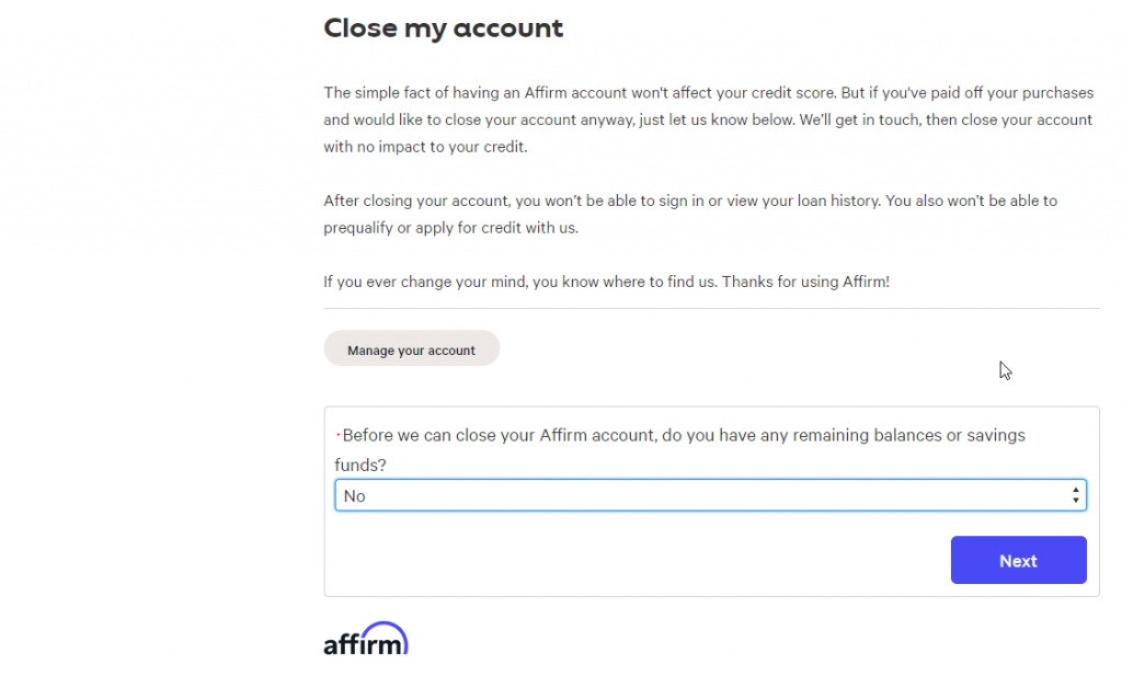 Delete Affirm Account - Yes or No