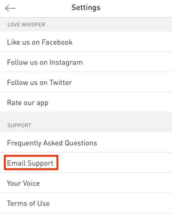 Tap Email Support