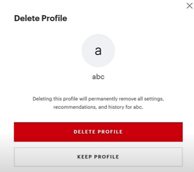 Choose Delete Profile