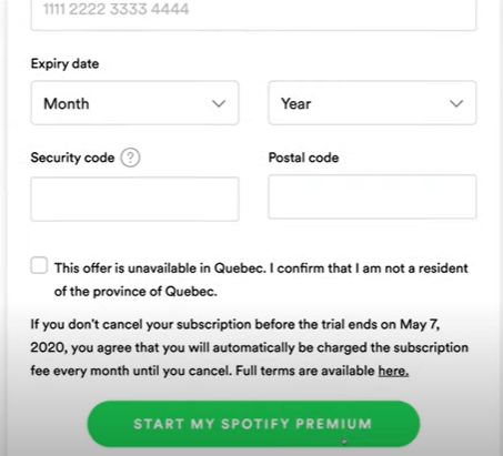 Choose Spotify Premium 