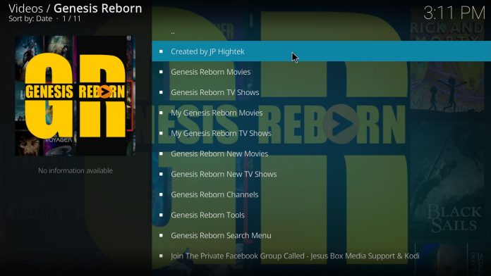 Genesis Reborn Kodi Addon