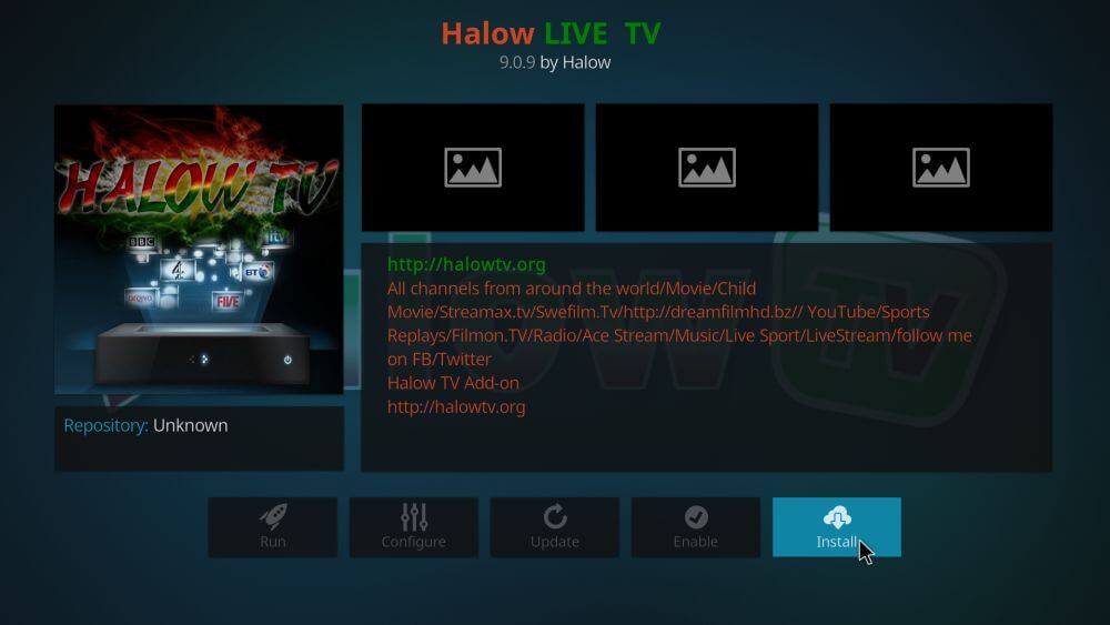 Halow Live TV Kodi Addon