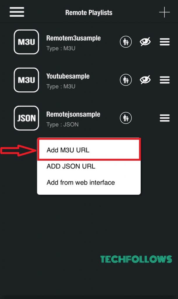 Tap Add M3U URL and add IPTV credentials. 