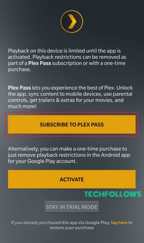 Plex App on Android