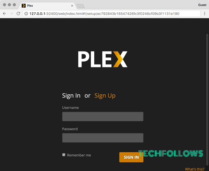 Sign in to Plex