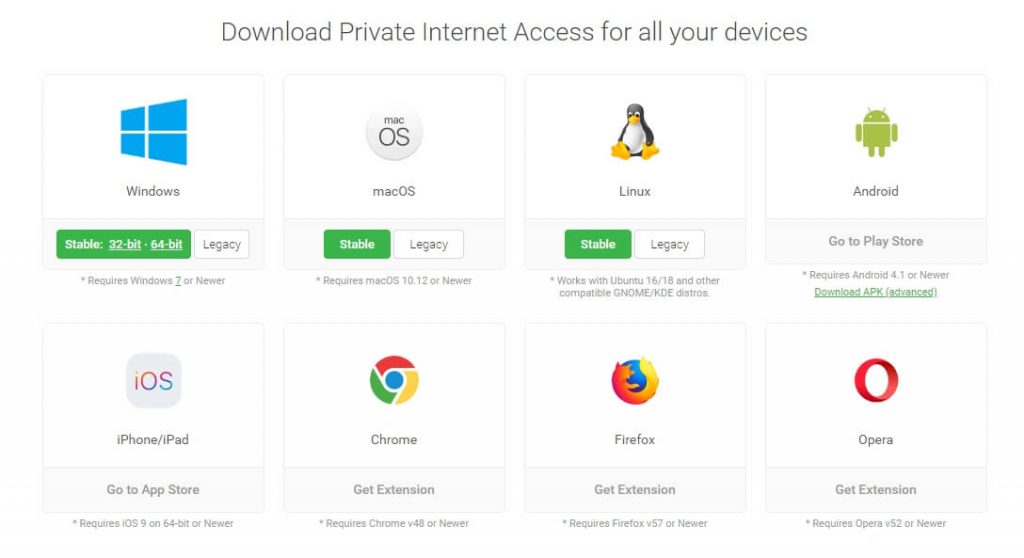 PIA VPN Supported Devices