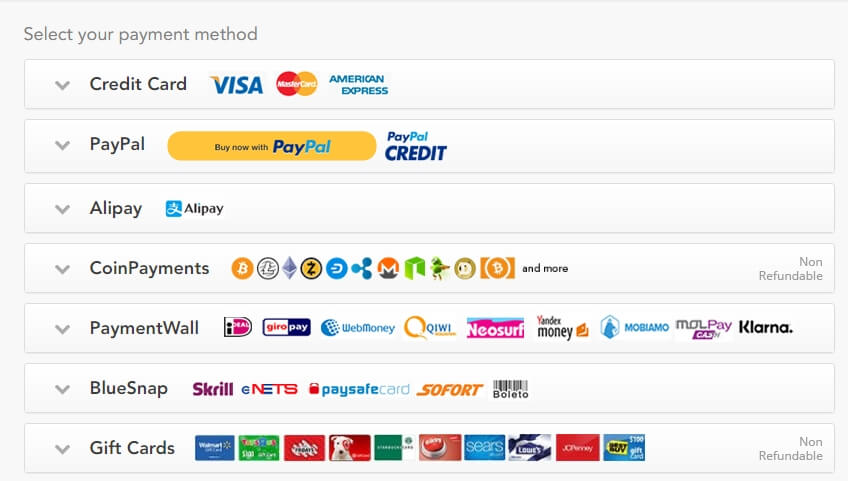 PureVPN Payment Methods