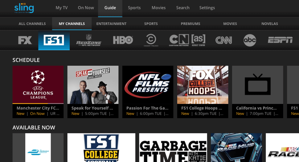 Sling TV app for Android TV