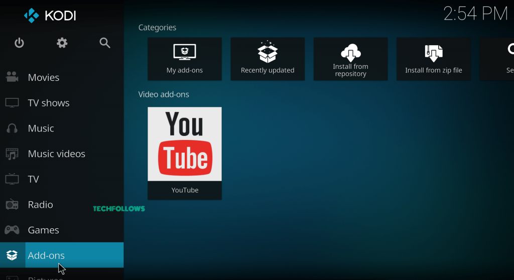 Click Addons on Kodi