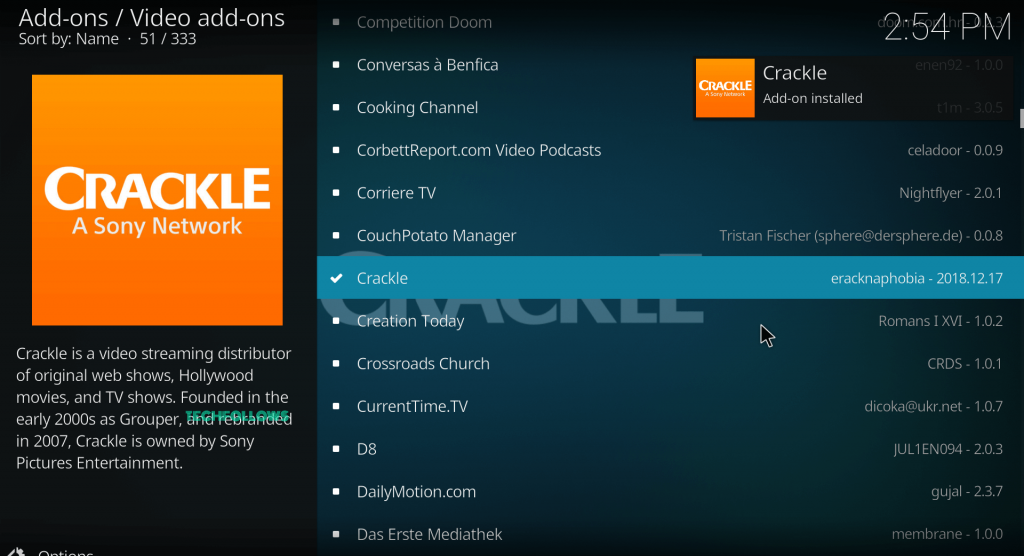 Crackle Kodi Addon