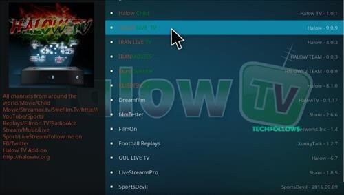 click Halow Live TV Addon