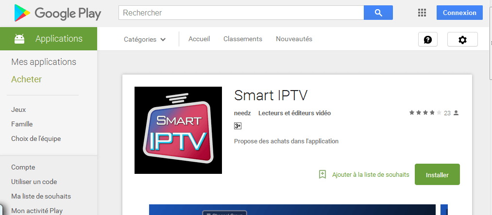 Install Smart IPTV from the Google Play Store