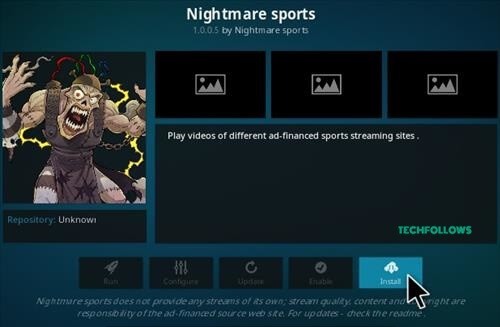 Nightmare Sports Kodi Addon