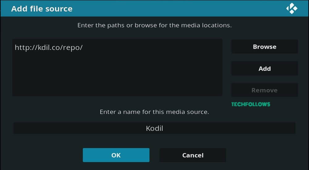 Click OK to get Playlist Loader Kodi Addon