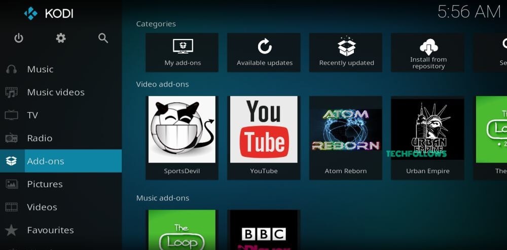 Click the Add-ons from the home page