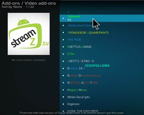 StreamZ TV Kodi Addon