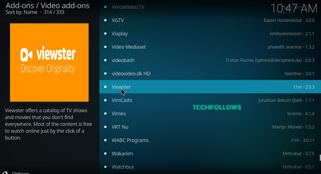 Viewster Kodi Addon