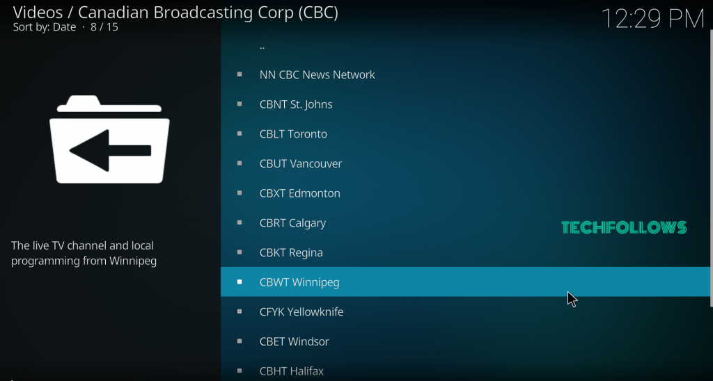 CBC on Kodi