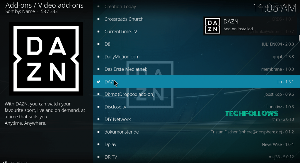 DAZN Kodi Addon