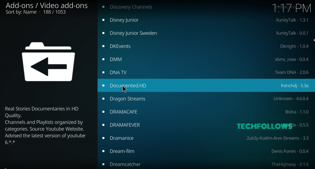 Documented HD Kodi Addon