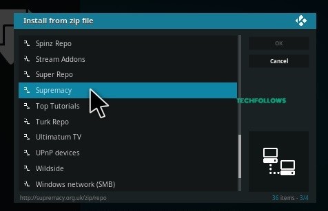 select the repository directory Supremacy to get Elektra Vault Kodi Addon