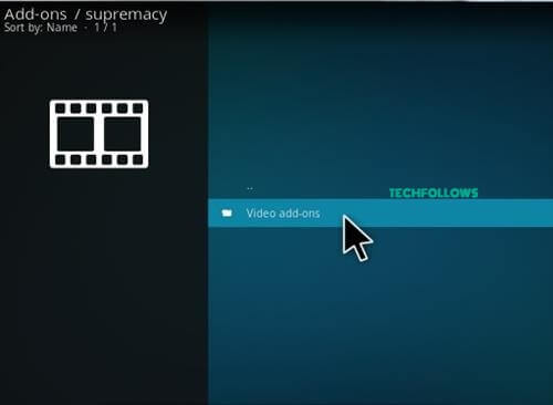 Tap the Video Addons option to get Elektra Vault Kodi Addon