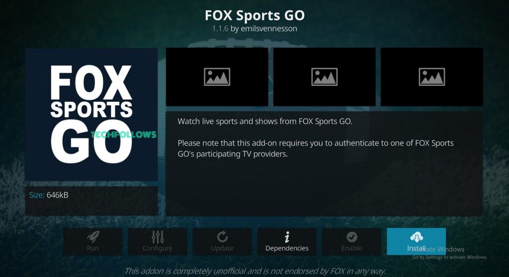 Fox Sports Go Kodi Addon