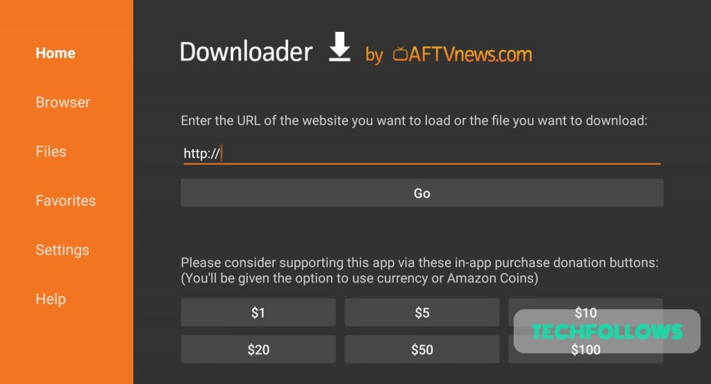 Enter the URL to download Google Photos on Firestick.