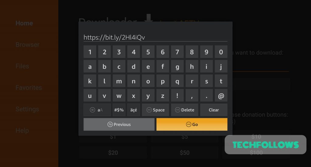 Enter URL and click GO