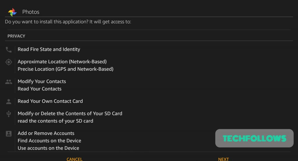 Scroll down and click next to install