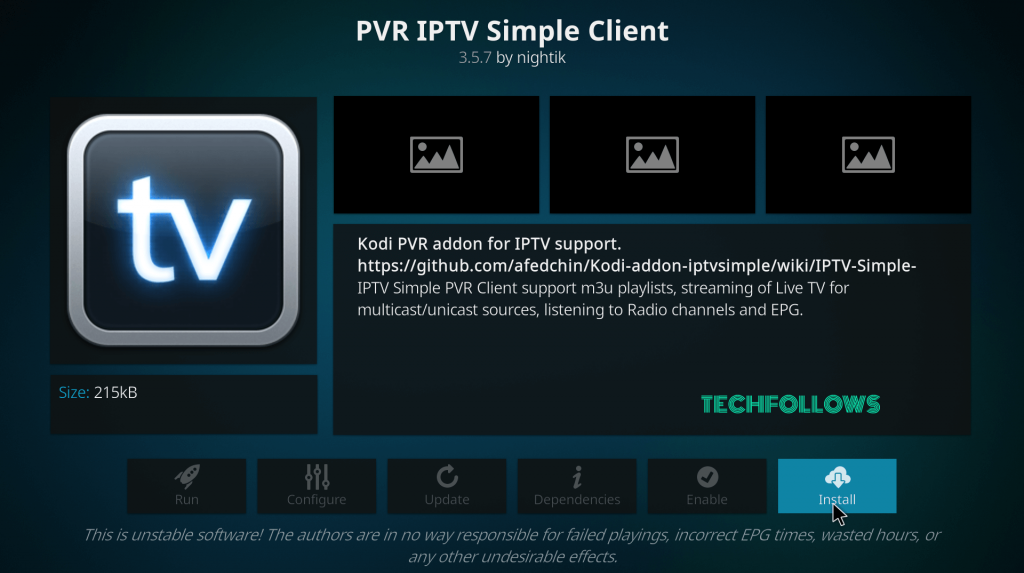 Click Install to get IPTV on Xbox