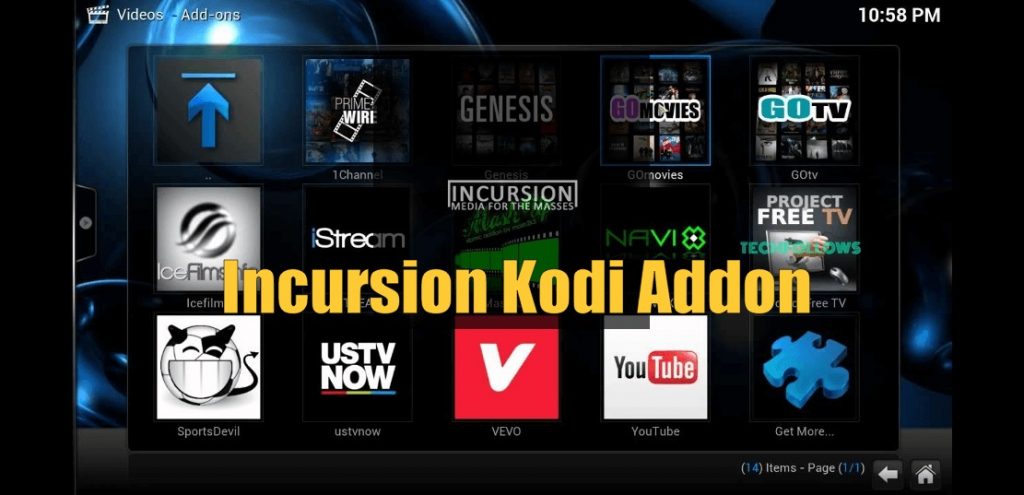  Incursion Kodi Addon