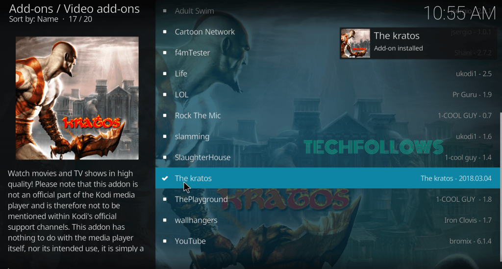 The Kratos Kodi Addon