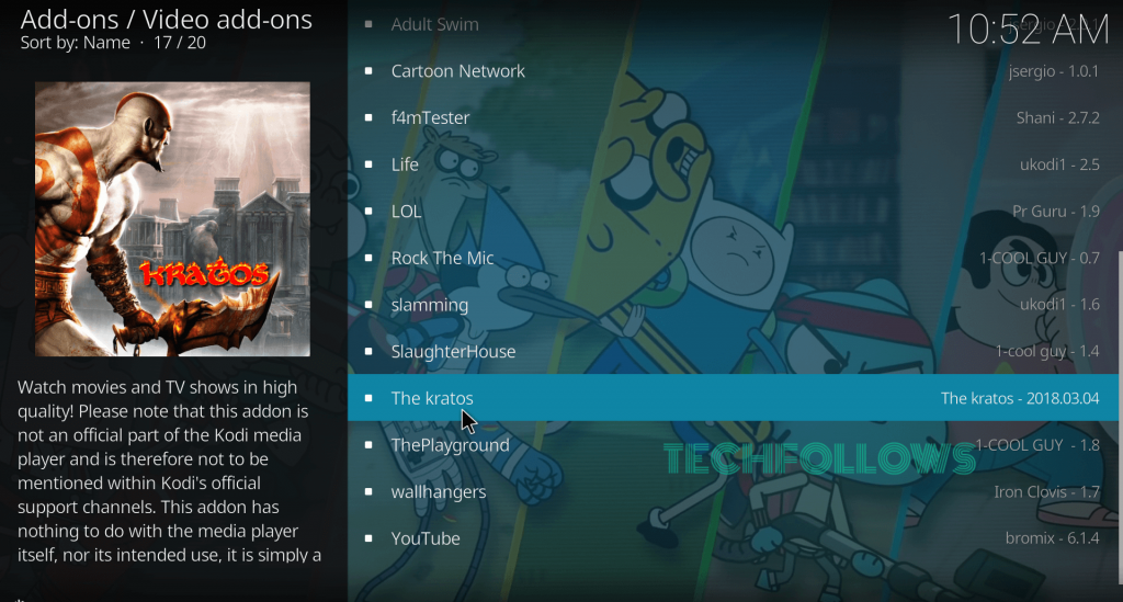 The Kratos Kodi Addon