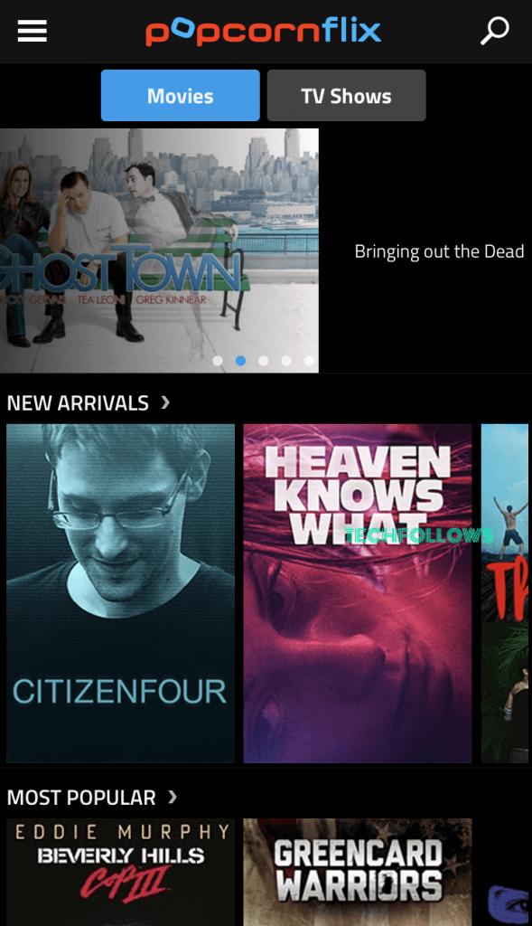 stream Popcornflix on iOS
