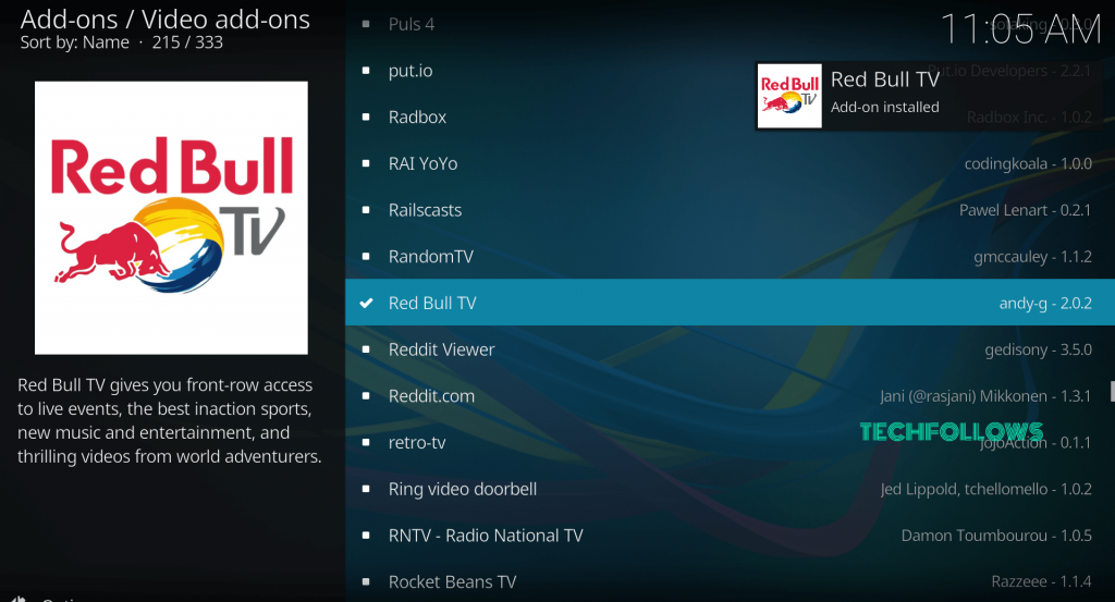 Red Bull TV Kodi Addon